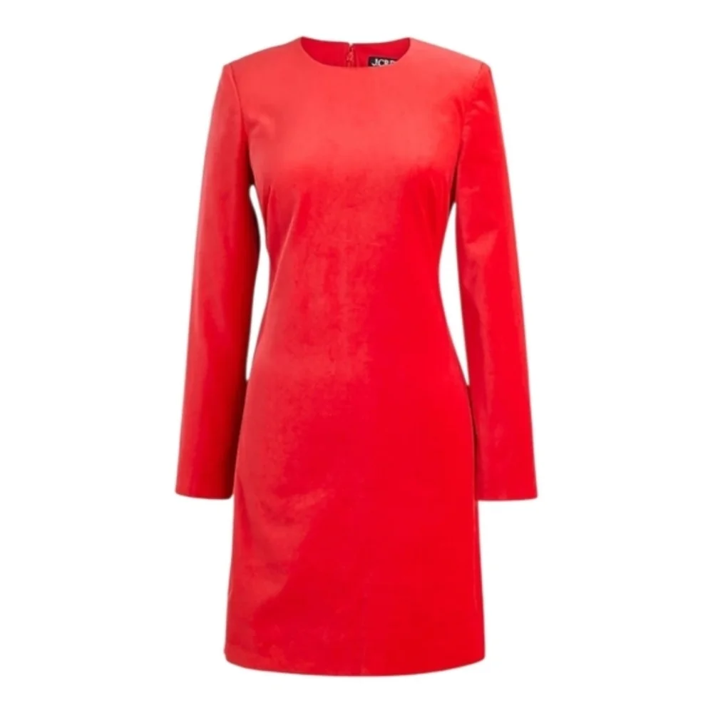 J. Crew Career Academia Work Red‎ Long Sleeve Sheath Dress Party Size Large New